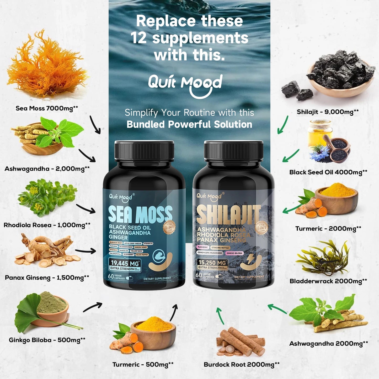 Natural Herbal Supplement Bundle | Energy, Focus & Wellness Support