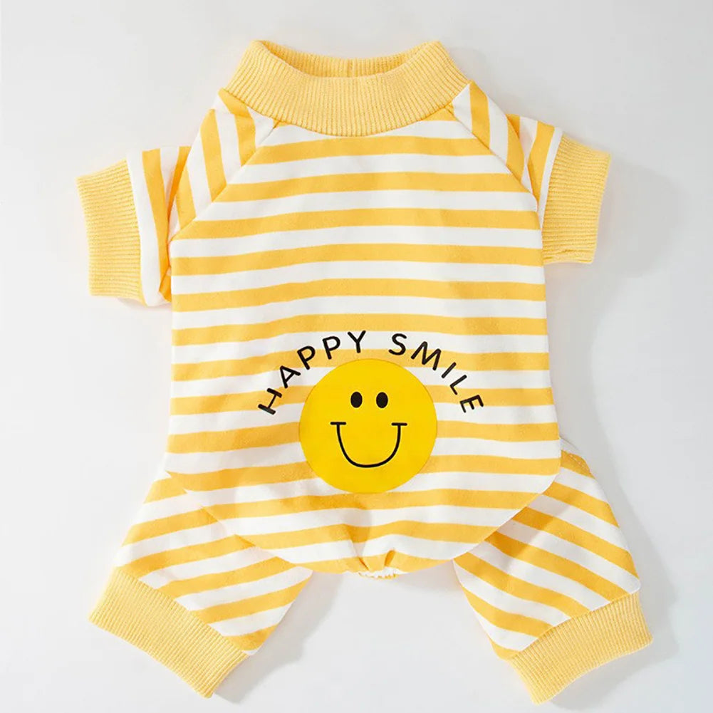 Kawaii Cat Jumpsuit | Cute Striped Romper for Small Pets