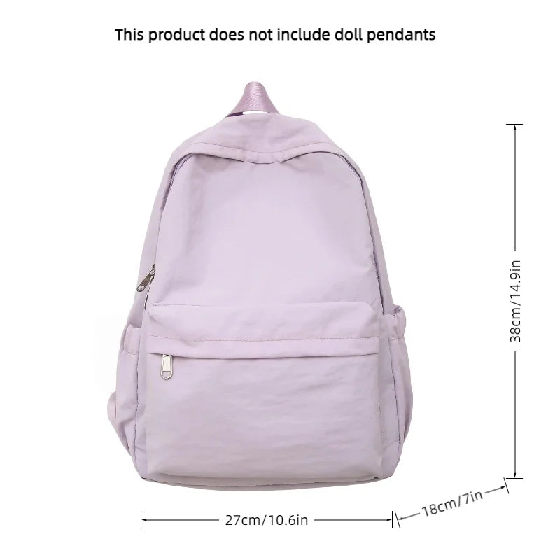 Versatile Solid Color Backpack | Large Capacity Daily Use