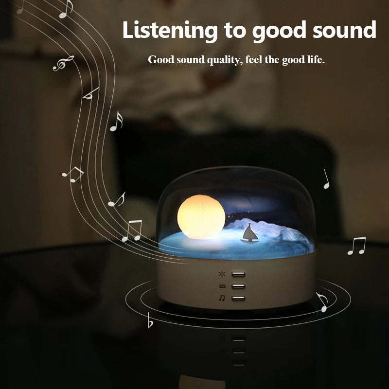 Mini Portable Bluetooth Speaker with Dimming Ambient Light