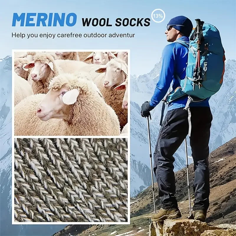Men's Merino Wool Mid-Calf Socks | Super Thick & Thermal Comfort