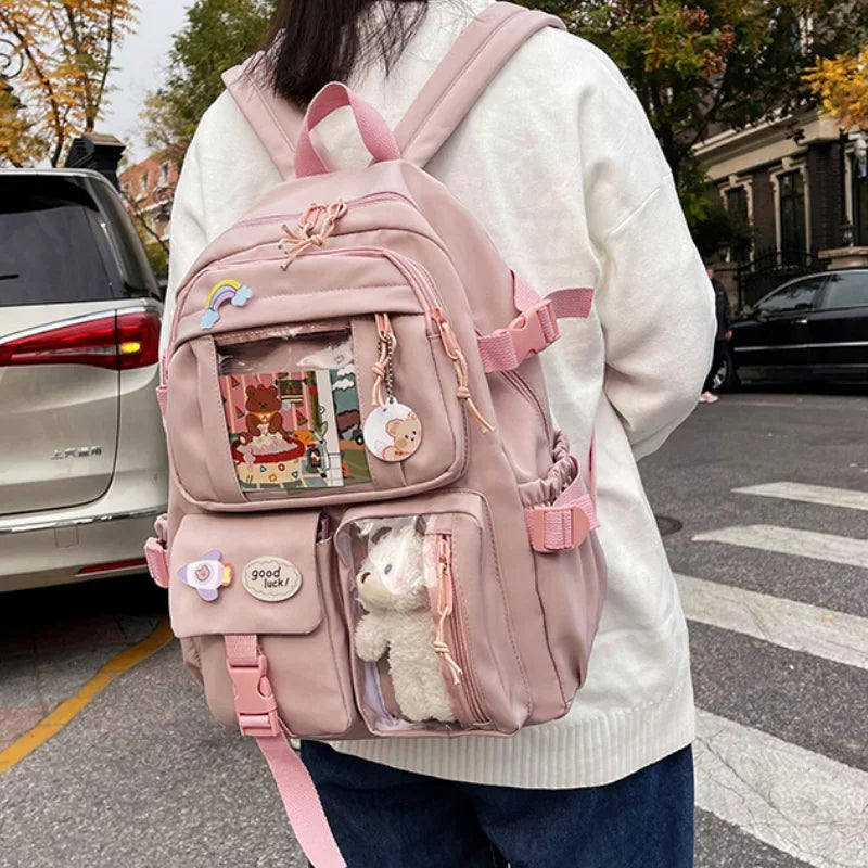 Cute Girls' Korean Style Backpack | Large Capacity Casual Bag