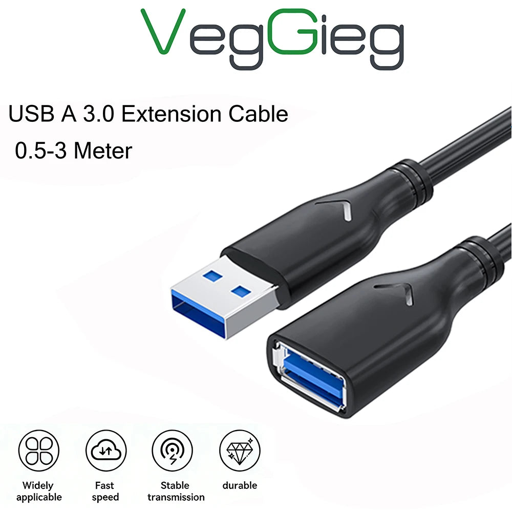 High-Speed USB 3.0 Extension Cable Male to Female for Devices
