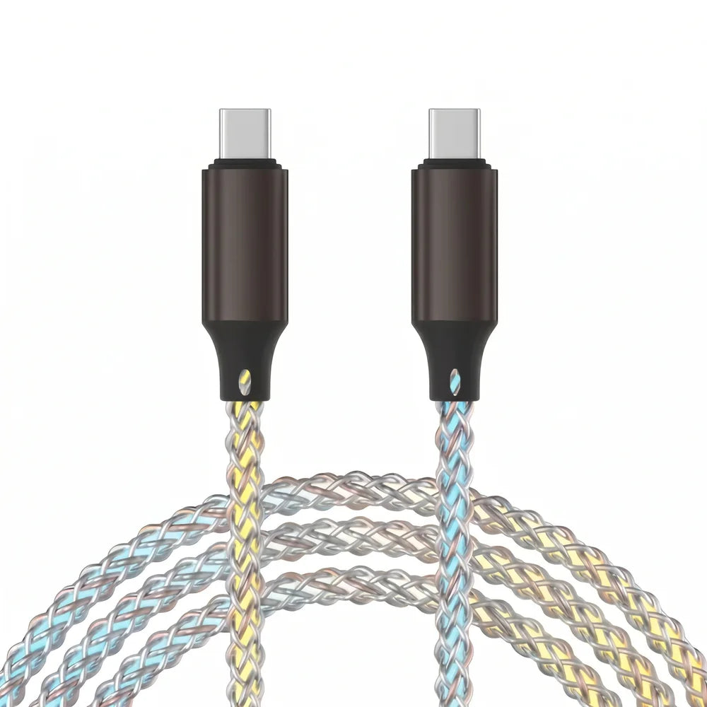66W RGB LED Type-C Charging Cable | Fast Data Sync & Charge