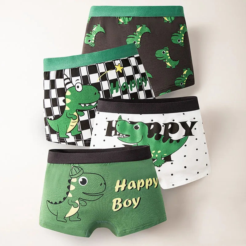 Boys' 4-Pack Cotton Boxer Briefs | Comfortable & Fun Designs