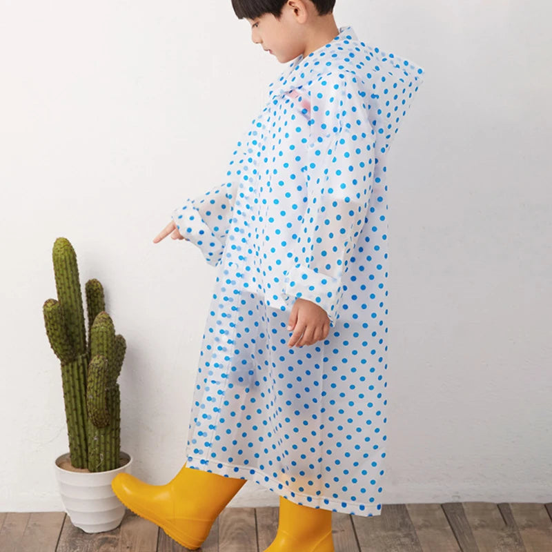 Kids Portable Hooded Raincoat | Waterproof Rain Poncho for Children