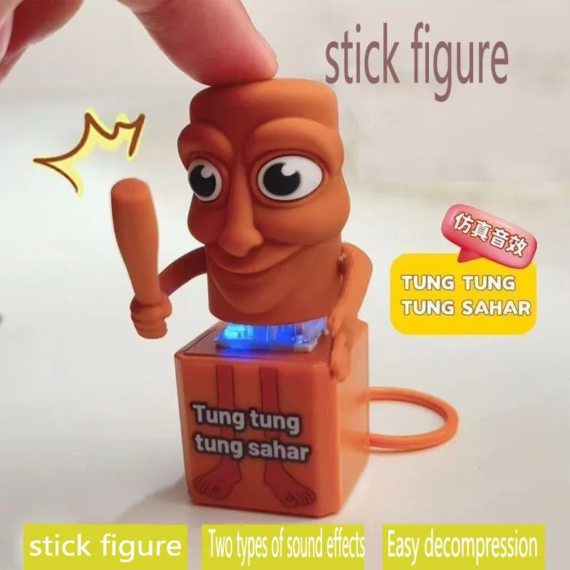 Wooden Stick Man Keychain Pendant | Fun Anime Decor Gift Toy