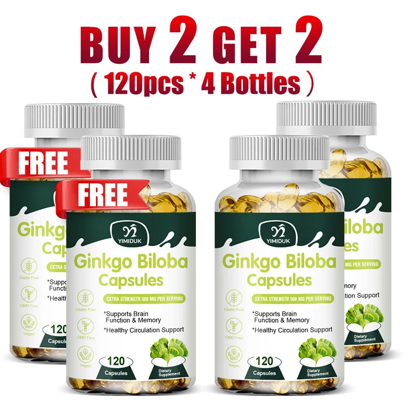 Buy 2 Get 2 Free! Ginkgo Biloba Extract for Enhanced Memory & Focus