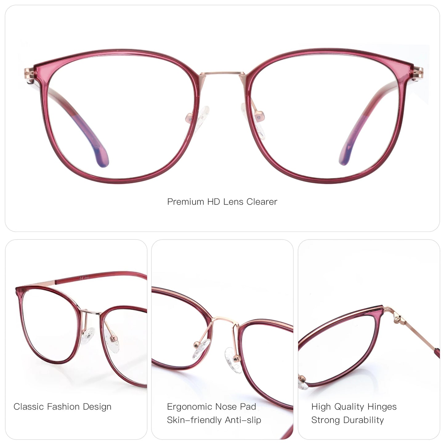 Lightweight Blue Light Blocking Glasses for Women | Anti Eyestrain Eyewear