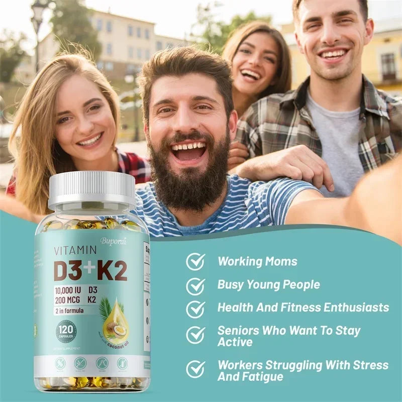 Vitamin D3 & K2 Immune Support Supplement | Bone, Joint & Skin Health