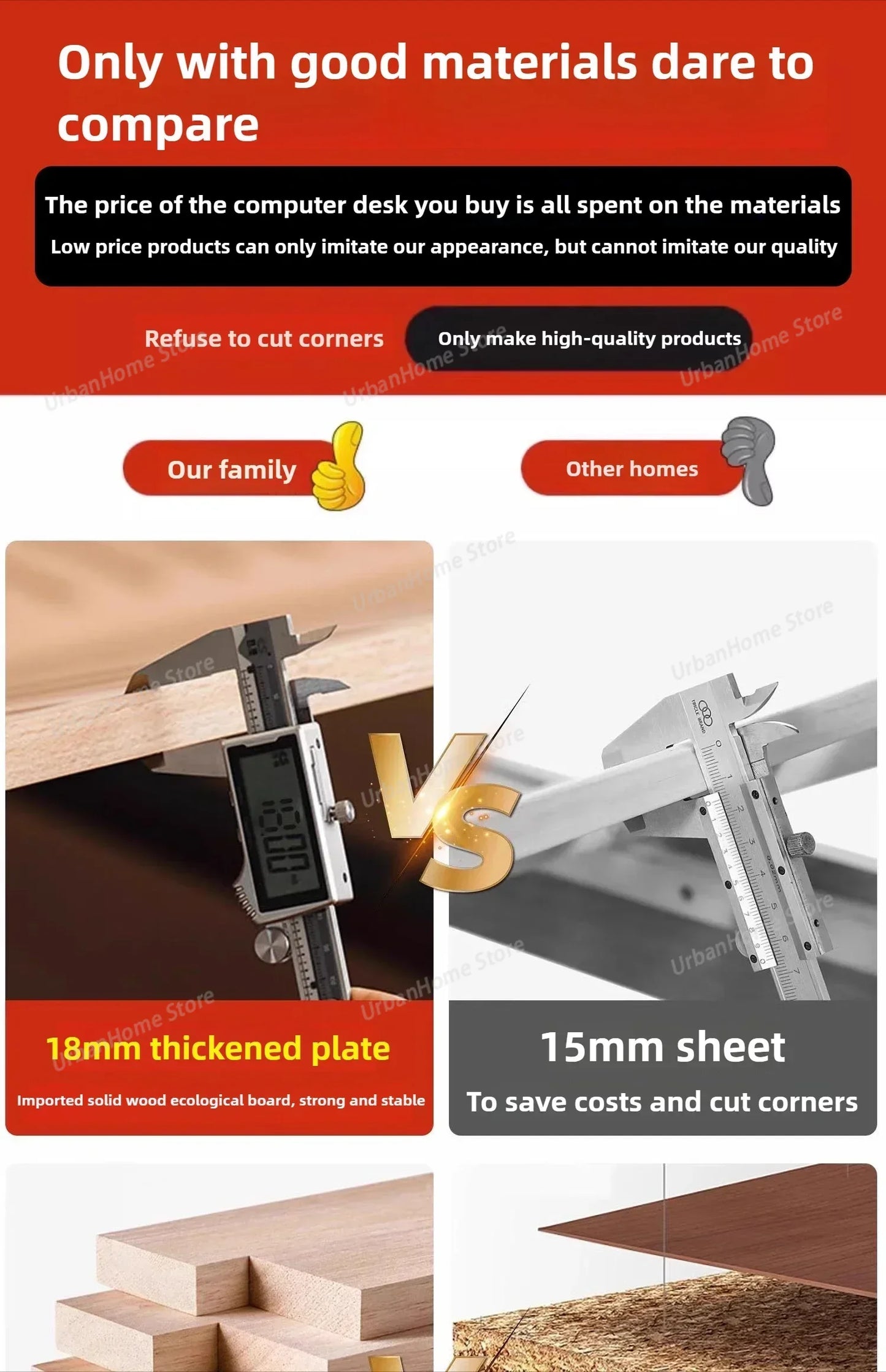 Solid Wood Electric Lifting Table | Versatile Office & Gaming Desk