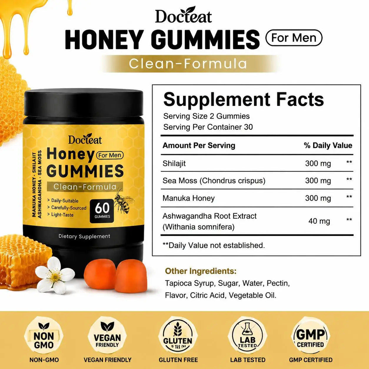 Daily Stress Relief Gummies for Men | Shilajit & Ashwagandha