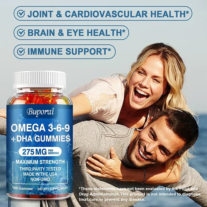 Omega 3 6 9 + DHA Gummies | Enhance Brain Health & Memory