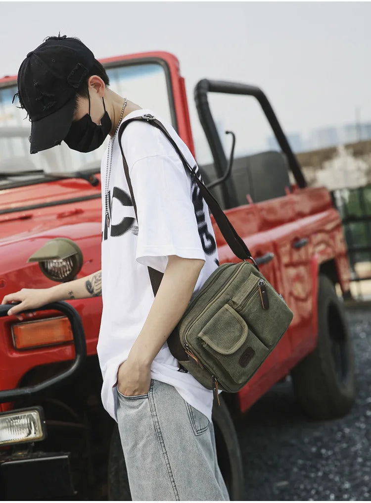 Men's Retro Canvas Shoulder Bag | Stylish Casual Messenger