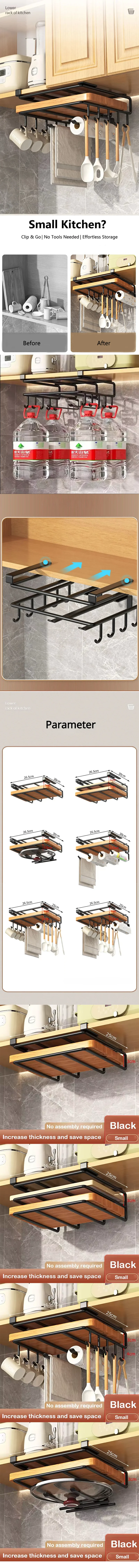 Kitchen Hanging Organizer Rack | Space-Saving Storage Solution