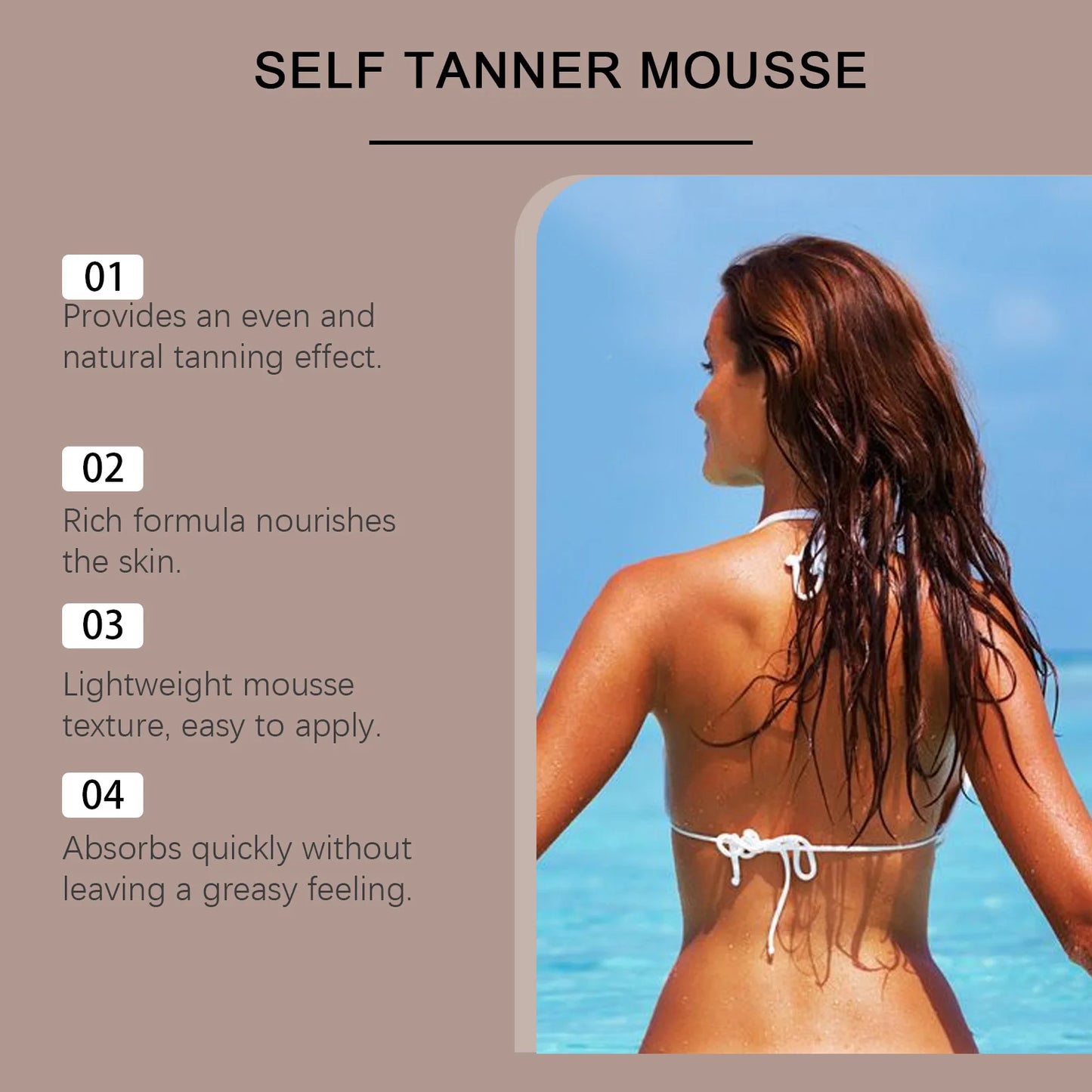 Organic Self Tanning Mousse | Nourishing Sunless Tan Foam