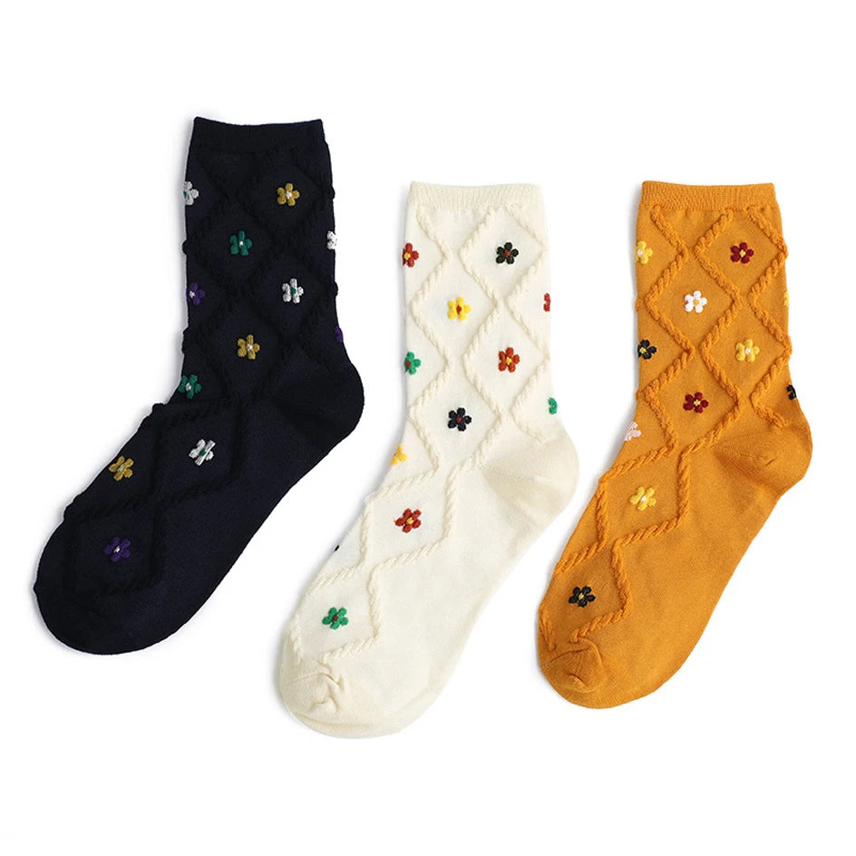 Women's Mid-Calf Floral Socks | Stylish Comfort for Every Occasion