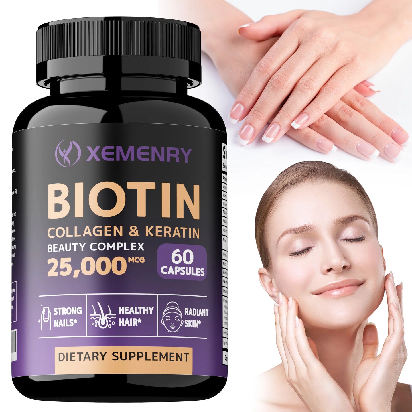 Biotin + Collagen + Keratin + Hyaluronic Acid Supplements