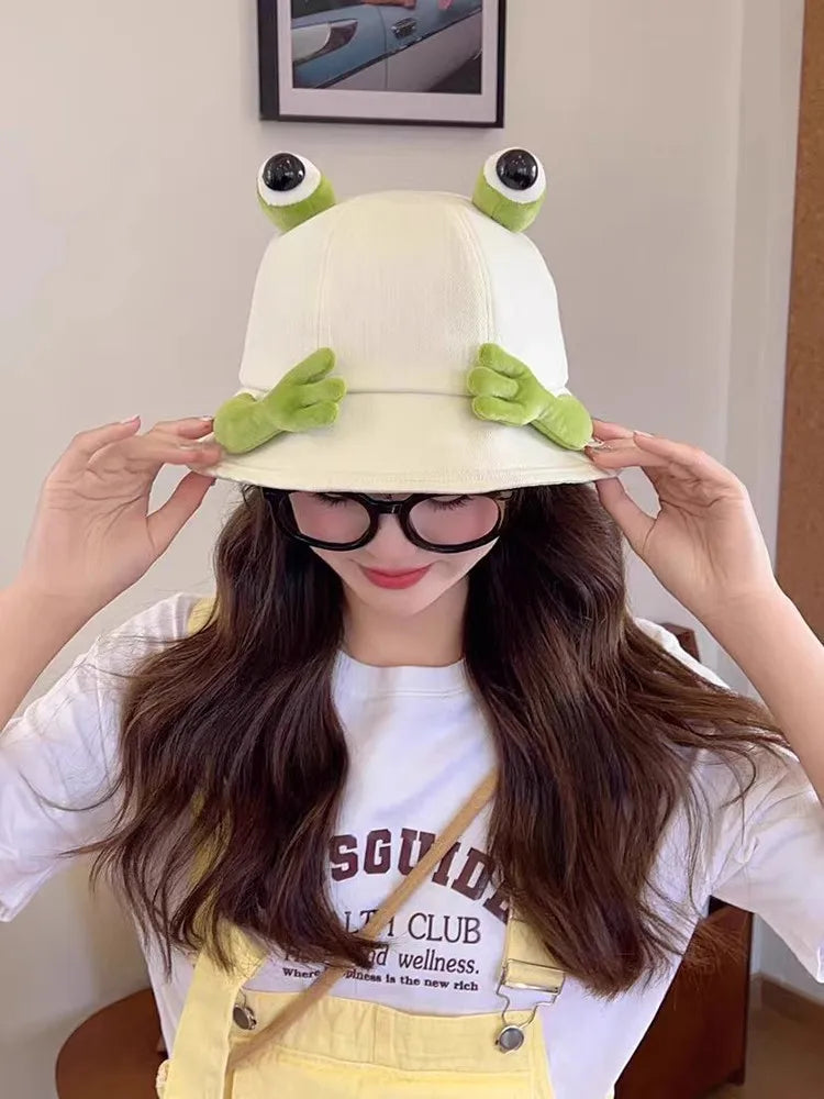 Cute Big Eyes Frog Bucket Hats | Stylish Sun Protection Cap
