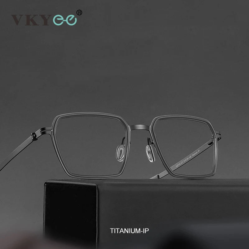 Simple Geometric Polygon Fashion Titanium Glasses | Blue Light Protection