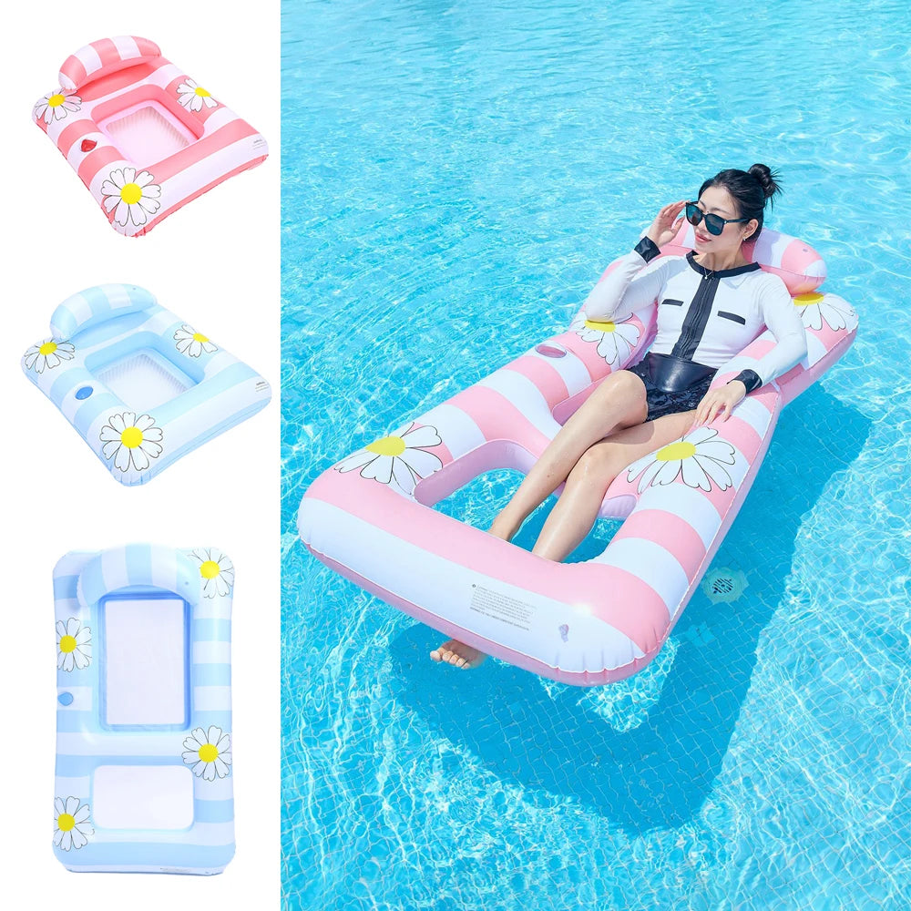 Inflatable Water Hammock Pool Float | Comfortable Beach Lounger