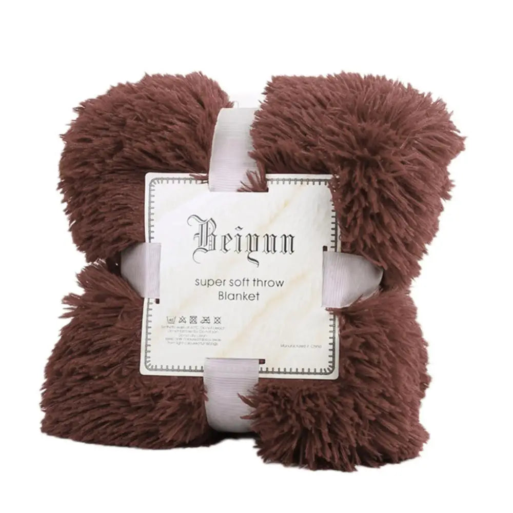Soft Fluffy Shaggy Throw Blanket | Cozy Faux Fur Bedspread