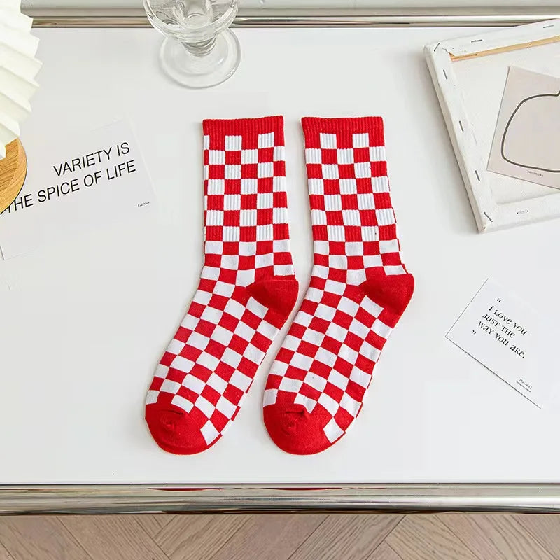Unisex Checkboard Fashion Socks | Trendy Streetwear Essentials