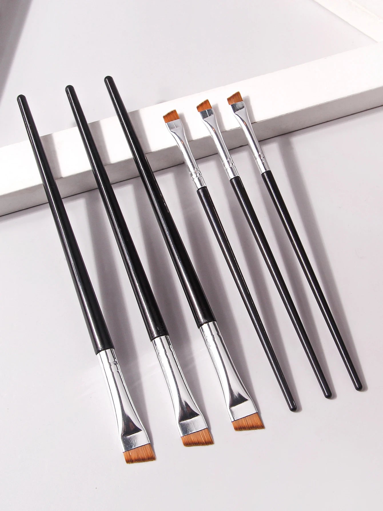 6 Pcs Professional Makeup Brush Set | Ultra-Fine Eyeliner & Eyebrow Brushes Wool Fiber 2026