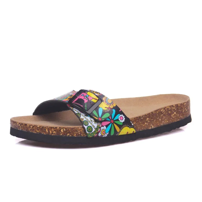 Elegantes chanclas de corcho de verano para mujer | Sandalias informales de playa