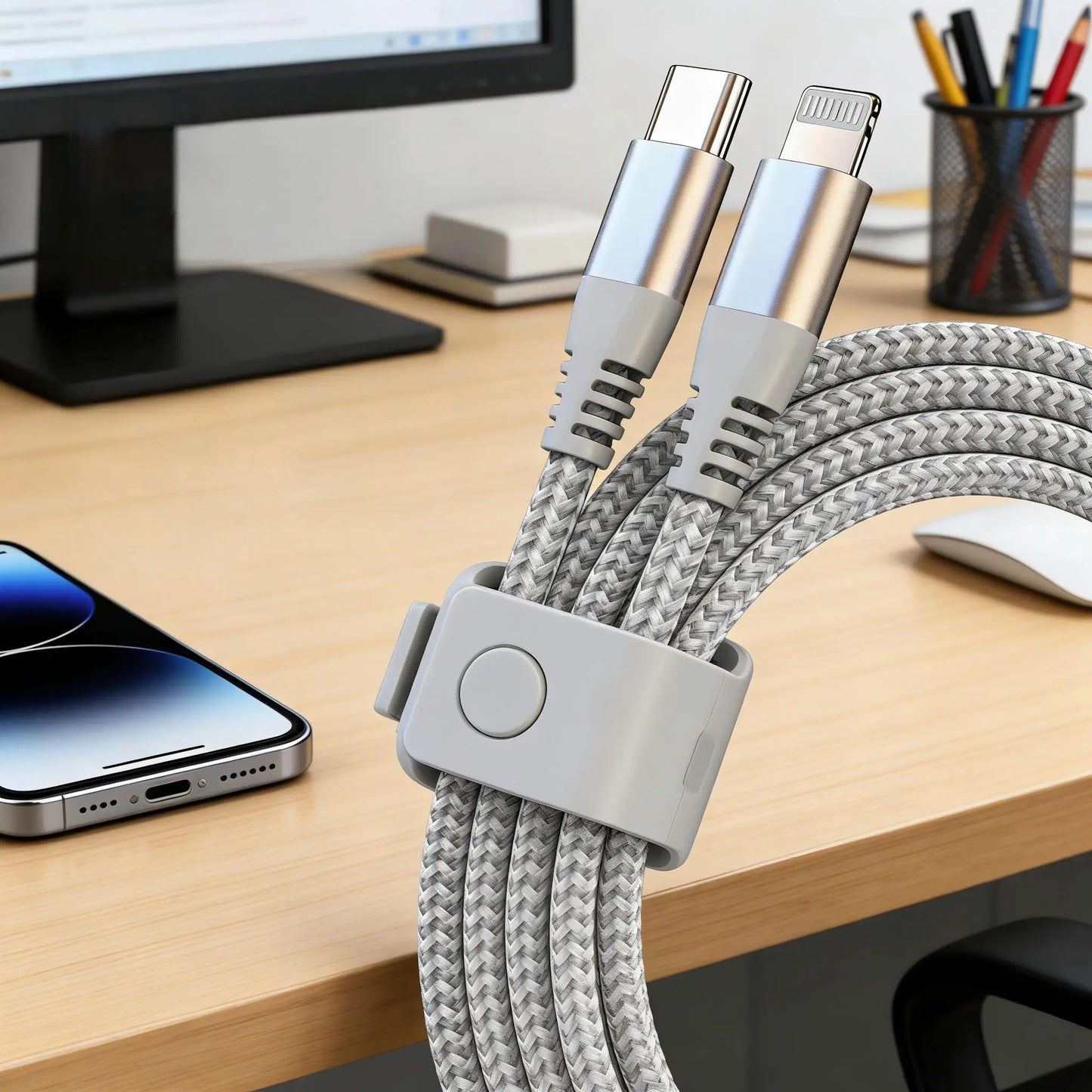 MFI Certified Fast Charging USB-C to Lightning Cable | 20W Nylon Braided