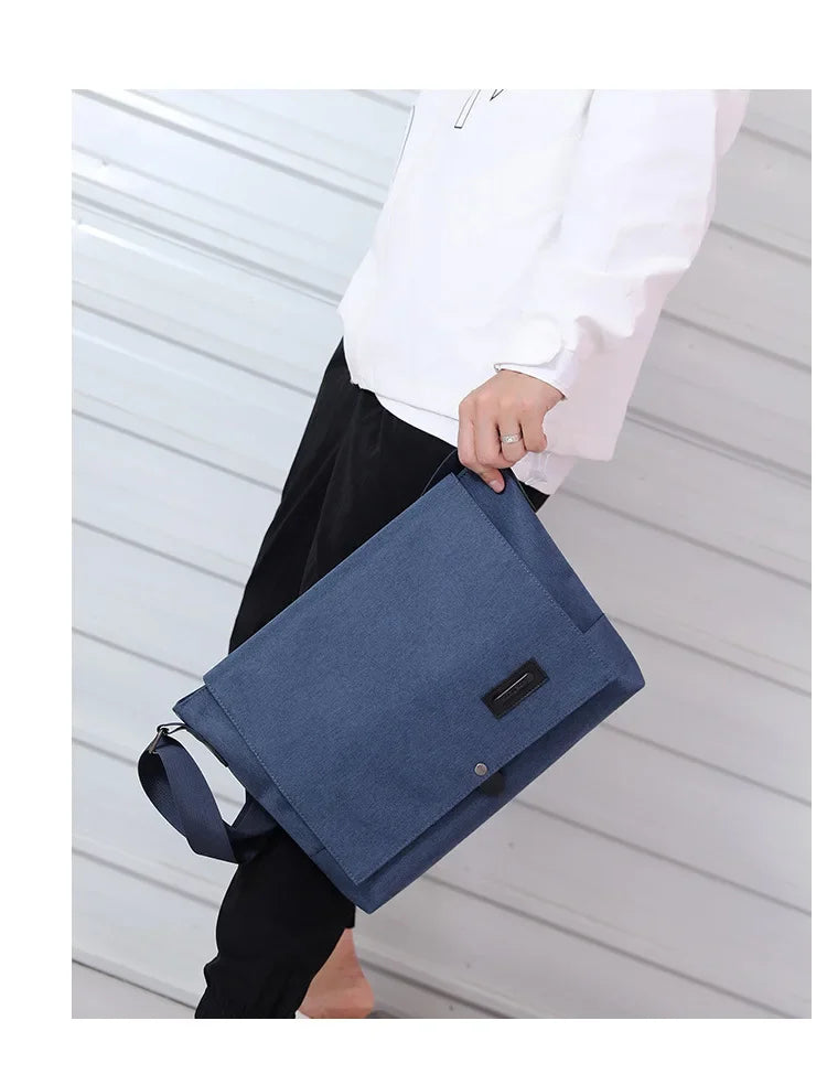 Bolso Bandolera de Lona para Hombre | Elegante Bolso de Mano para Negocios y Ocio