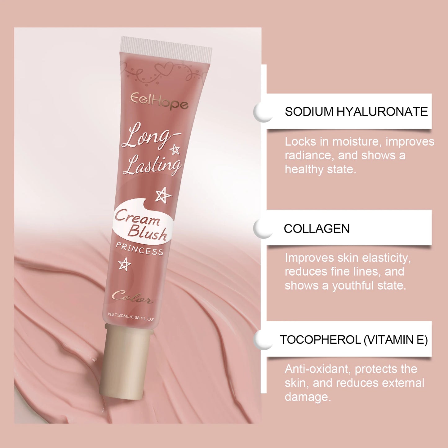 Highly Pigmented Blush Cream | Long-Lasting, Smudge-Proof Makeup