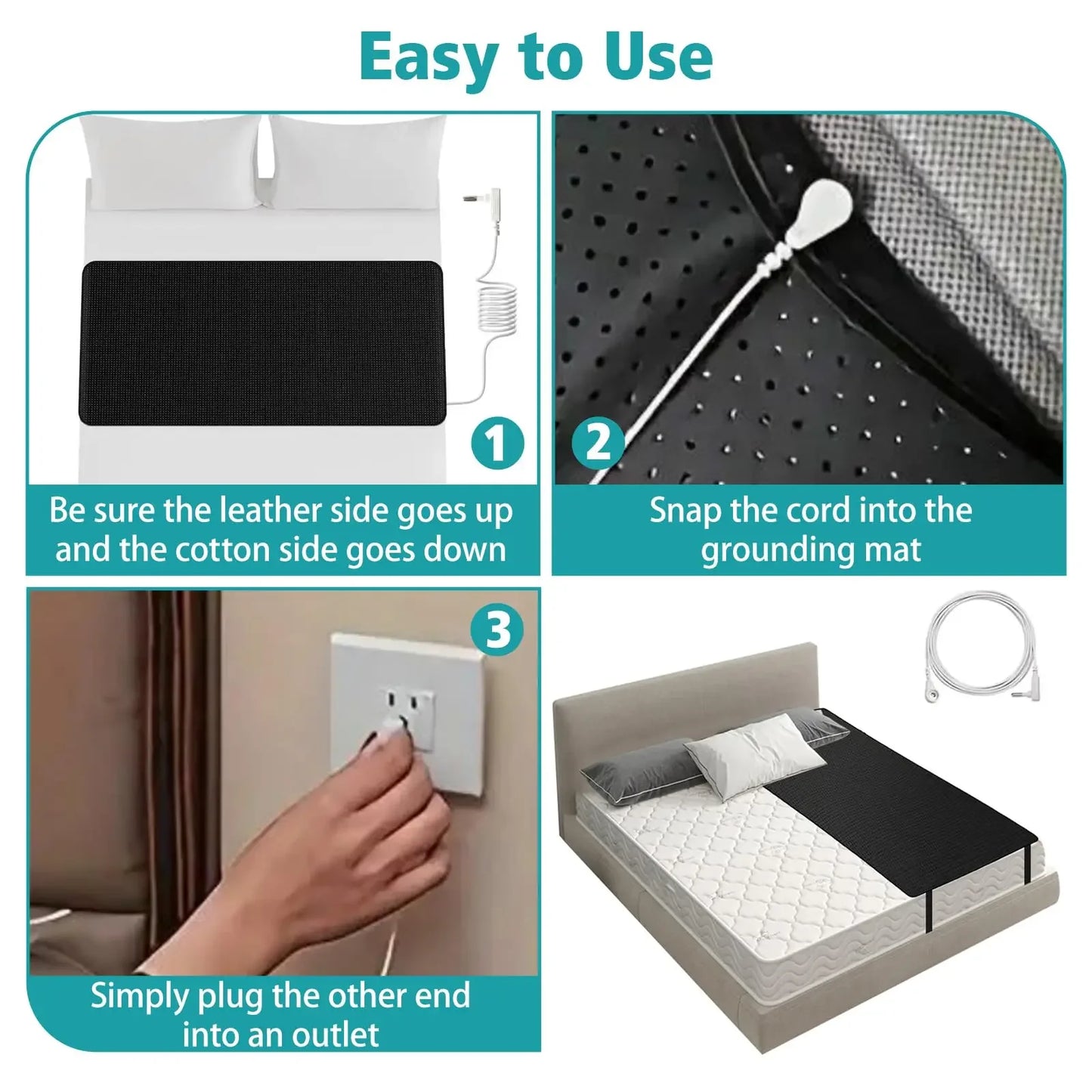 Grounding Leather Mattress Sleep Mat | Enhance Sleep & Reduce Stress