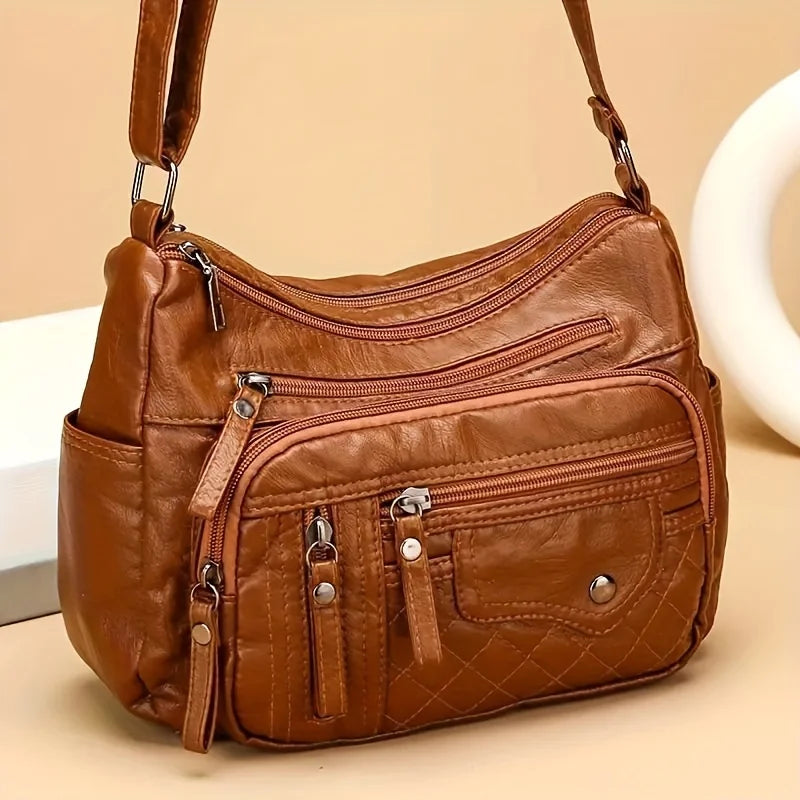 Vintage Faux Leather Messenger Bag for Women | Stylish & Functional