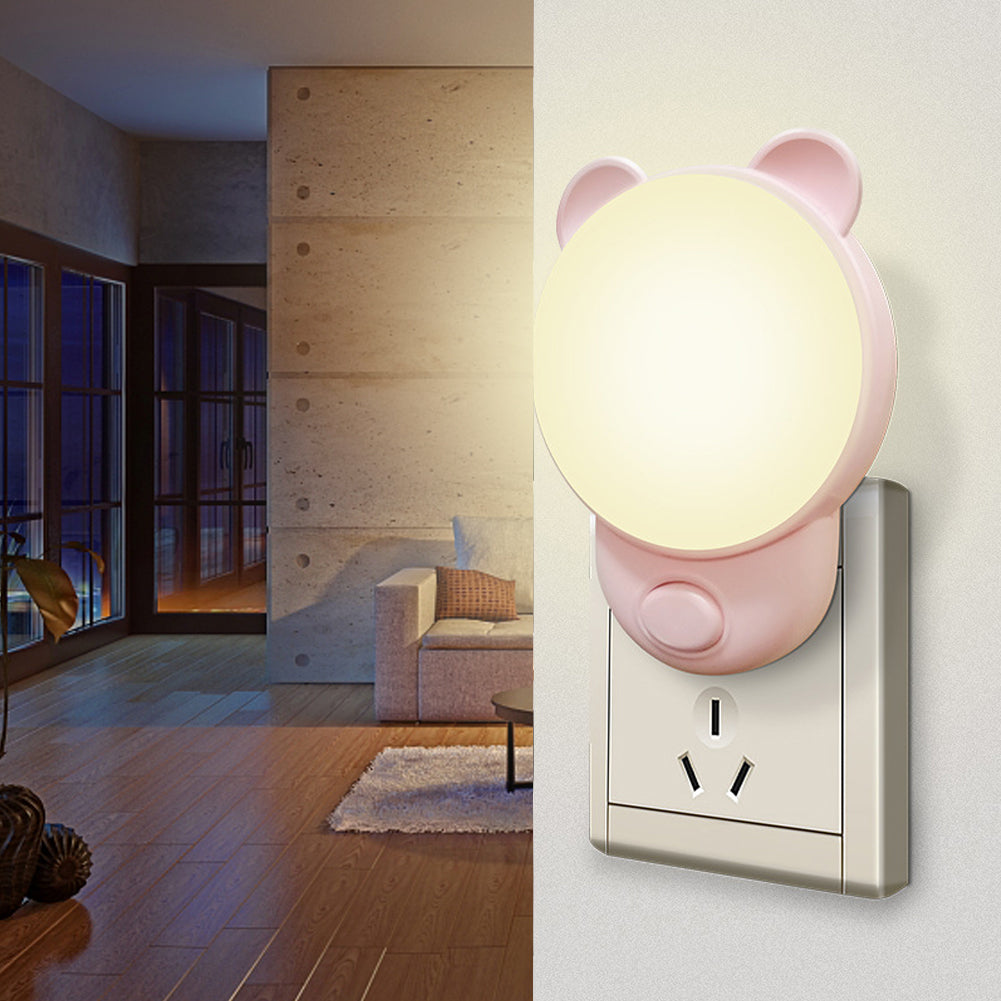 Luz nocturna LED enchufable | Iluminación blanca cálida y brillante ajustable