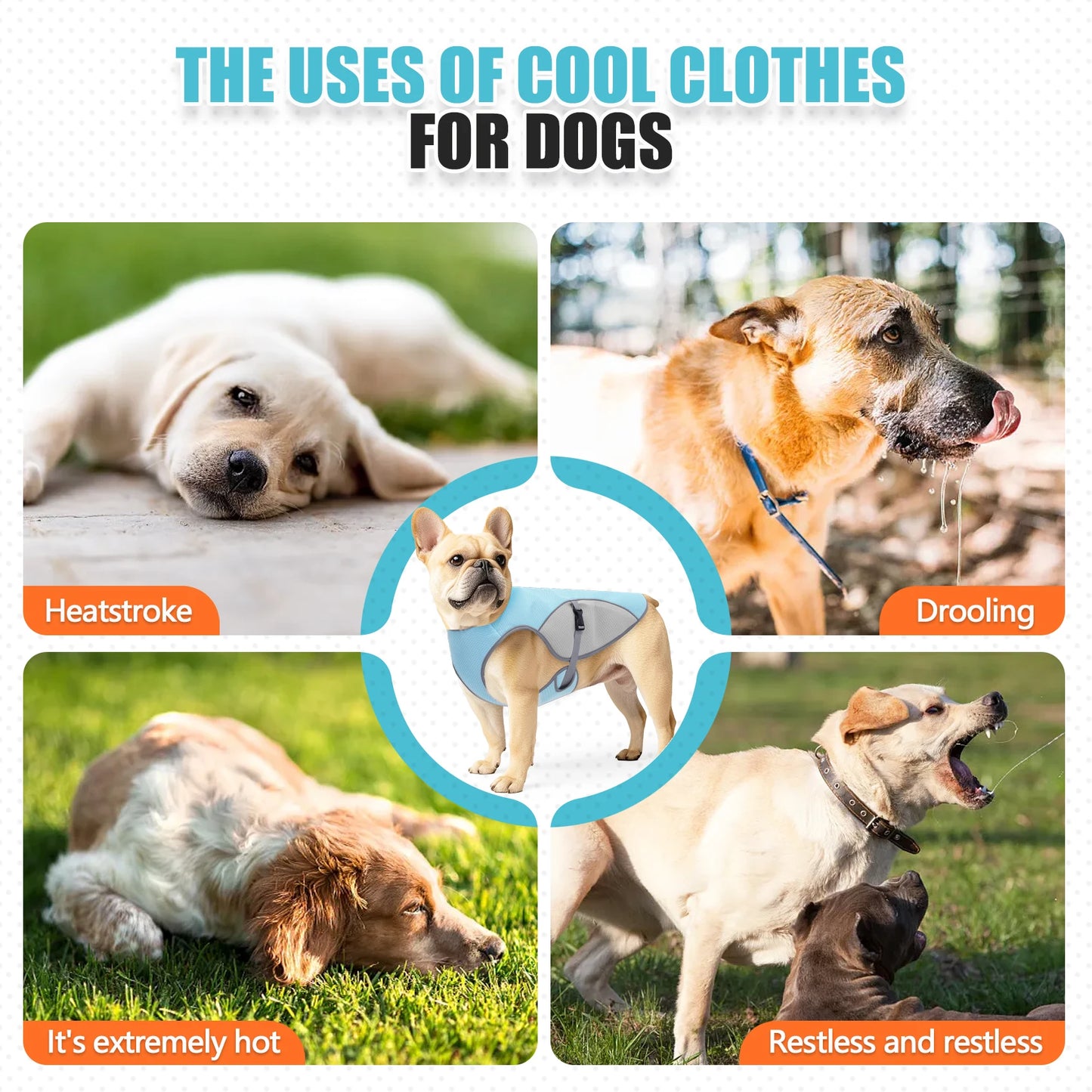 New Pet Dog Cooling Vest Clothes Reflective Coat Cool Jacket Harness For Small Medium Large Dog Cats Clothing in Summer
