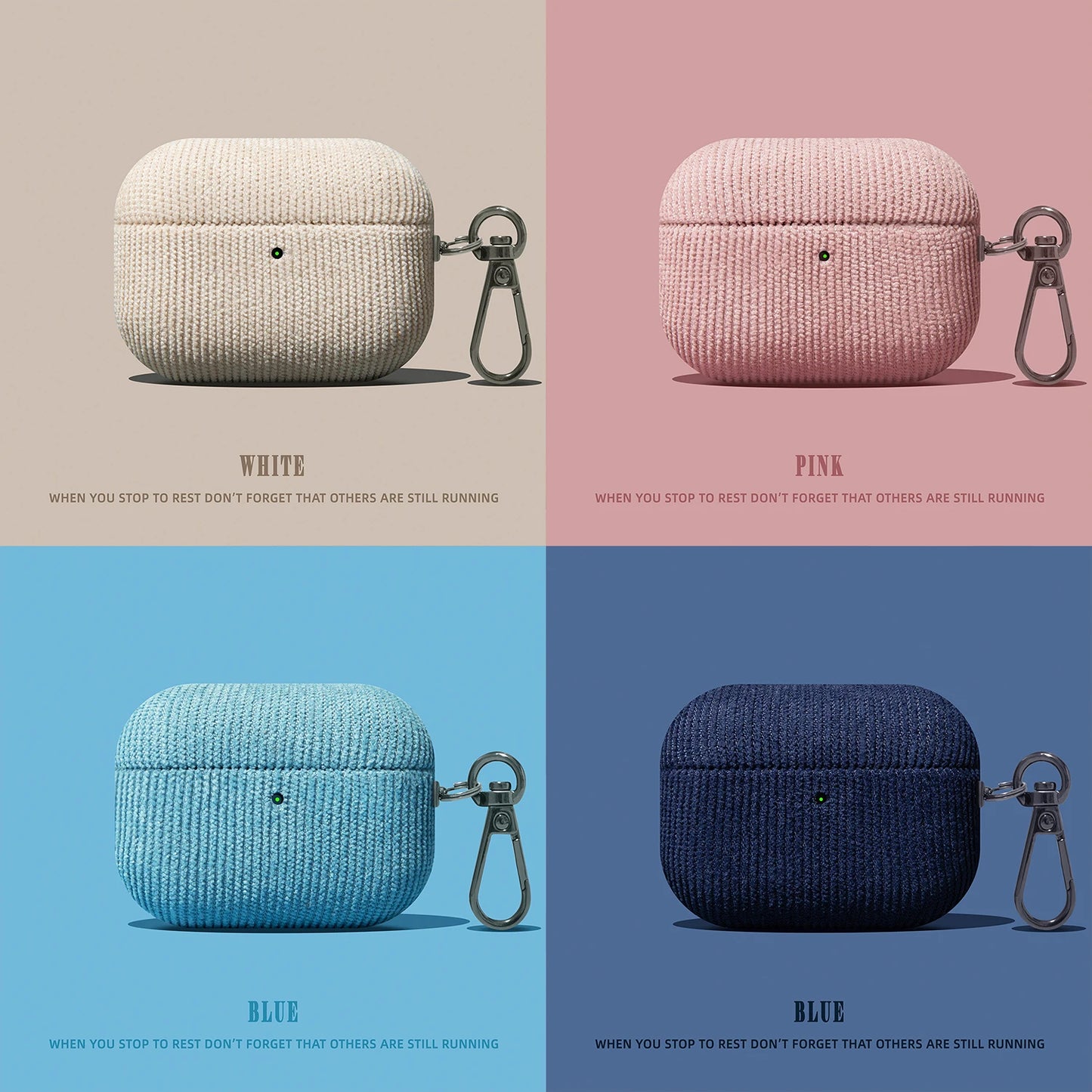Luxury Corduroy Earphone Case | Soft Leather Protective Cover