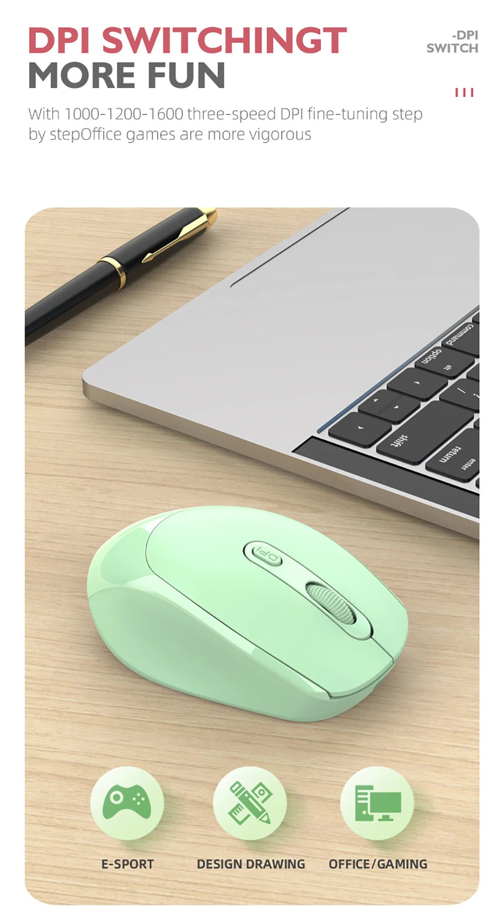 Ergonomic Wireless Silent Mouse | Rechargeable & Dual Mode