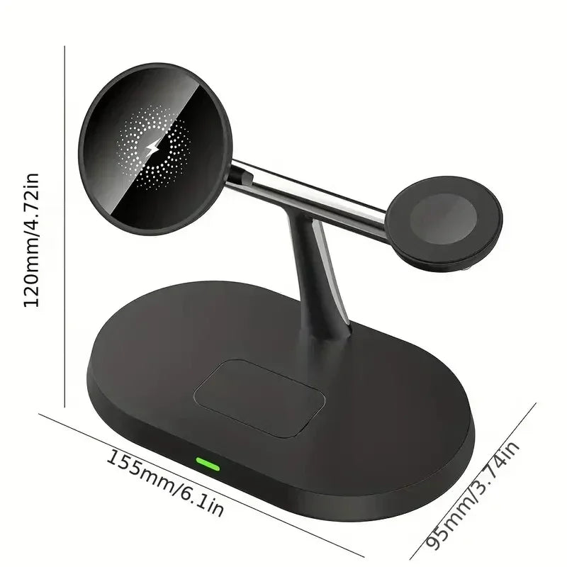 Magnetic 3-in-1 Wireless Charging Stand | Fast MagSafe Charger