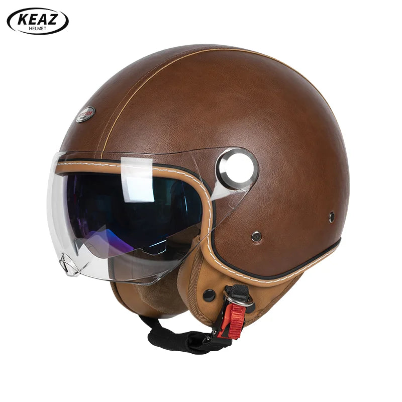 Stylish Yellow Leopard Print Open Face Motorcycle Helmet