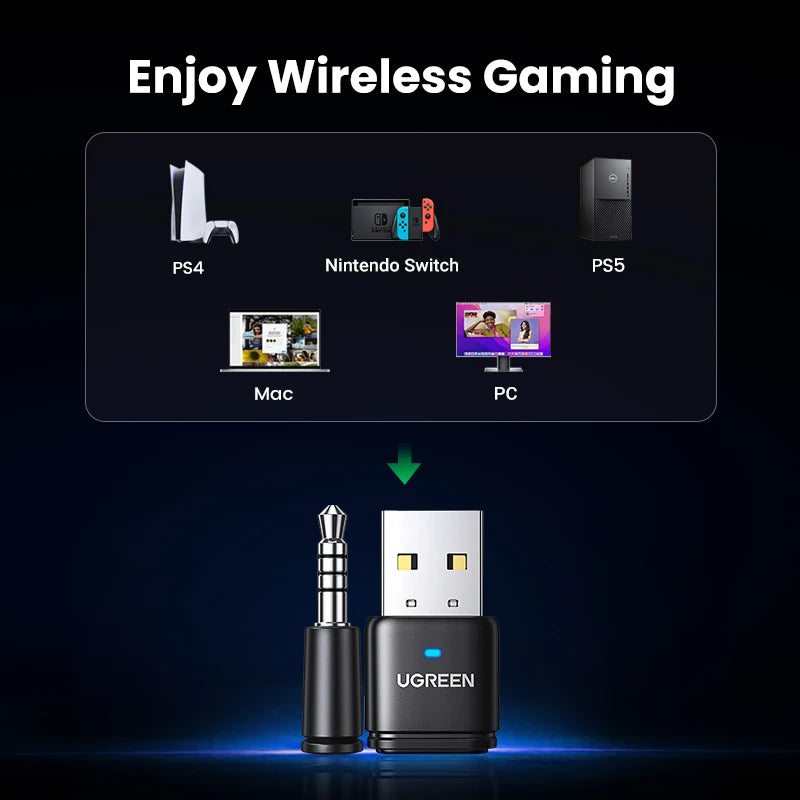 Bluetooth 5.3 Audio Adapter for PS4, PS5 & Nintendo Switch