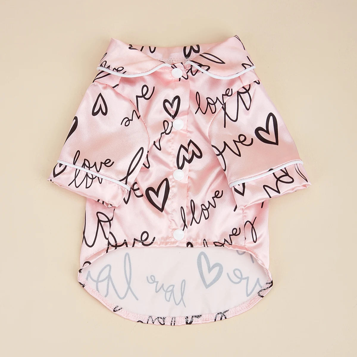 Soft Dog Heart Pattern Shirts | Comfortable Pet Pajamas for Small Dogs
