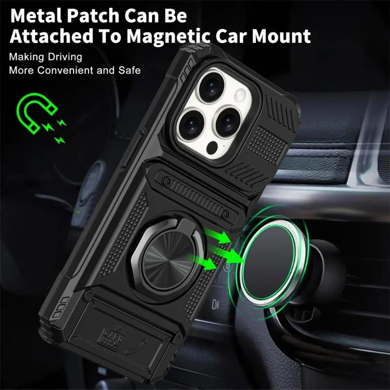 Heavy Duty Magnetic Phone Case with Kickstand | All iPhone Models