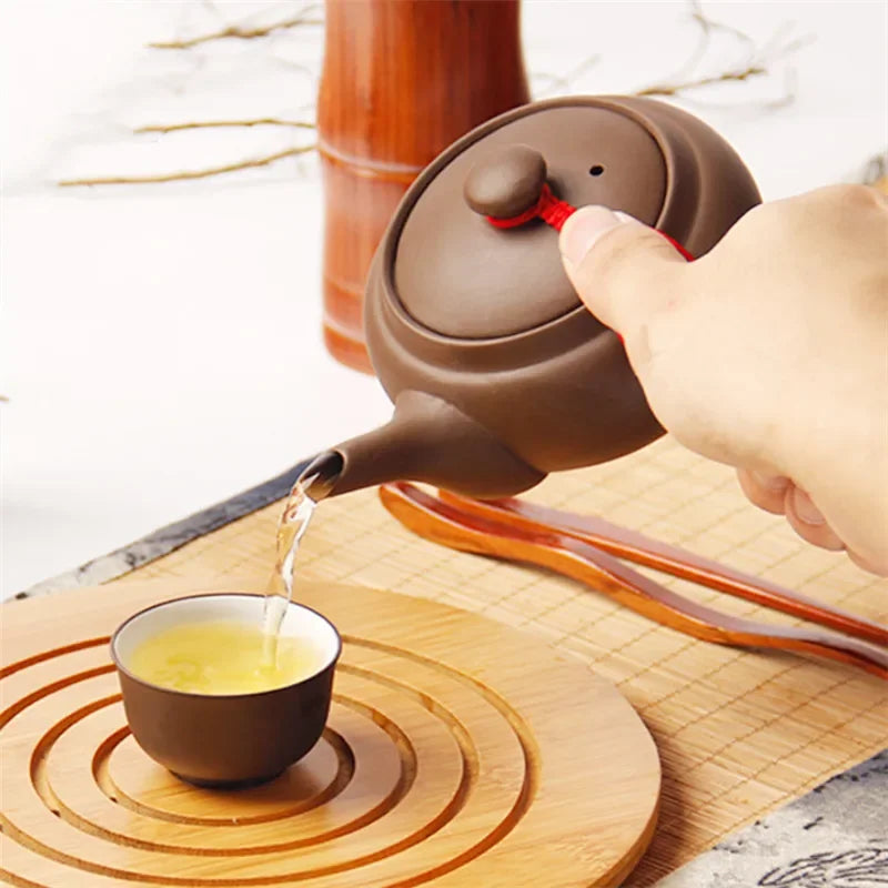 Elegante tetera hecha a mano de arcilla púrpura | Juego de té chino Kung Fu