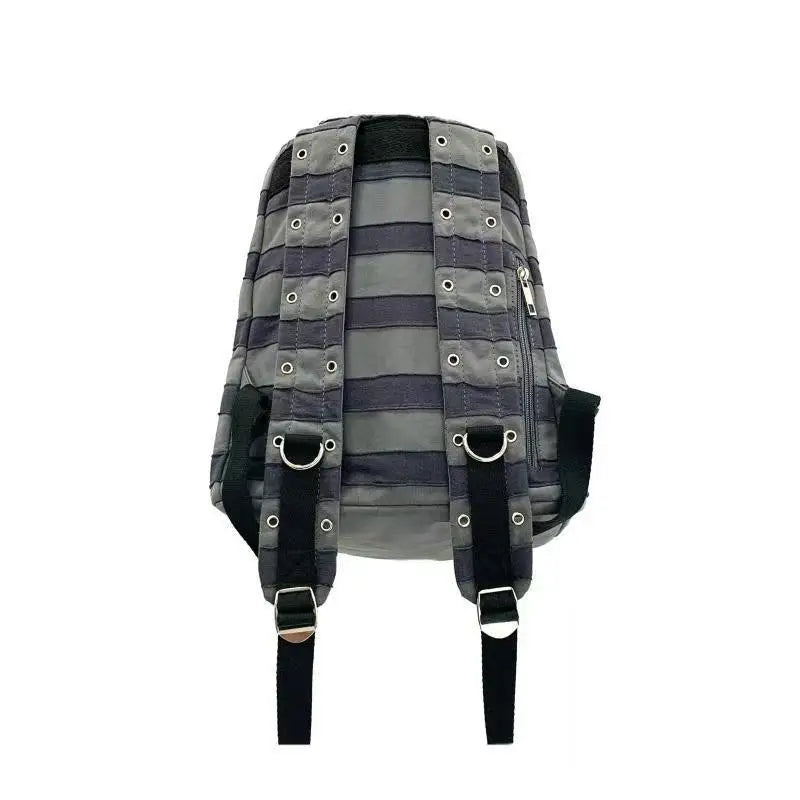 Vintage Striped Rabbit Ear Backpack | Unisex Punk Hip Hop Style