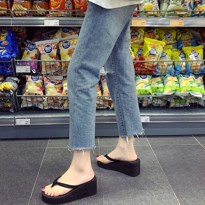 Trendy High-Heeled Flip-Flops for Women | Stylish Summer Sandals