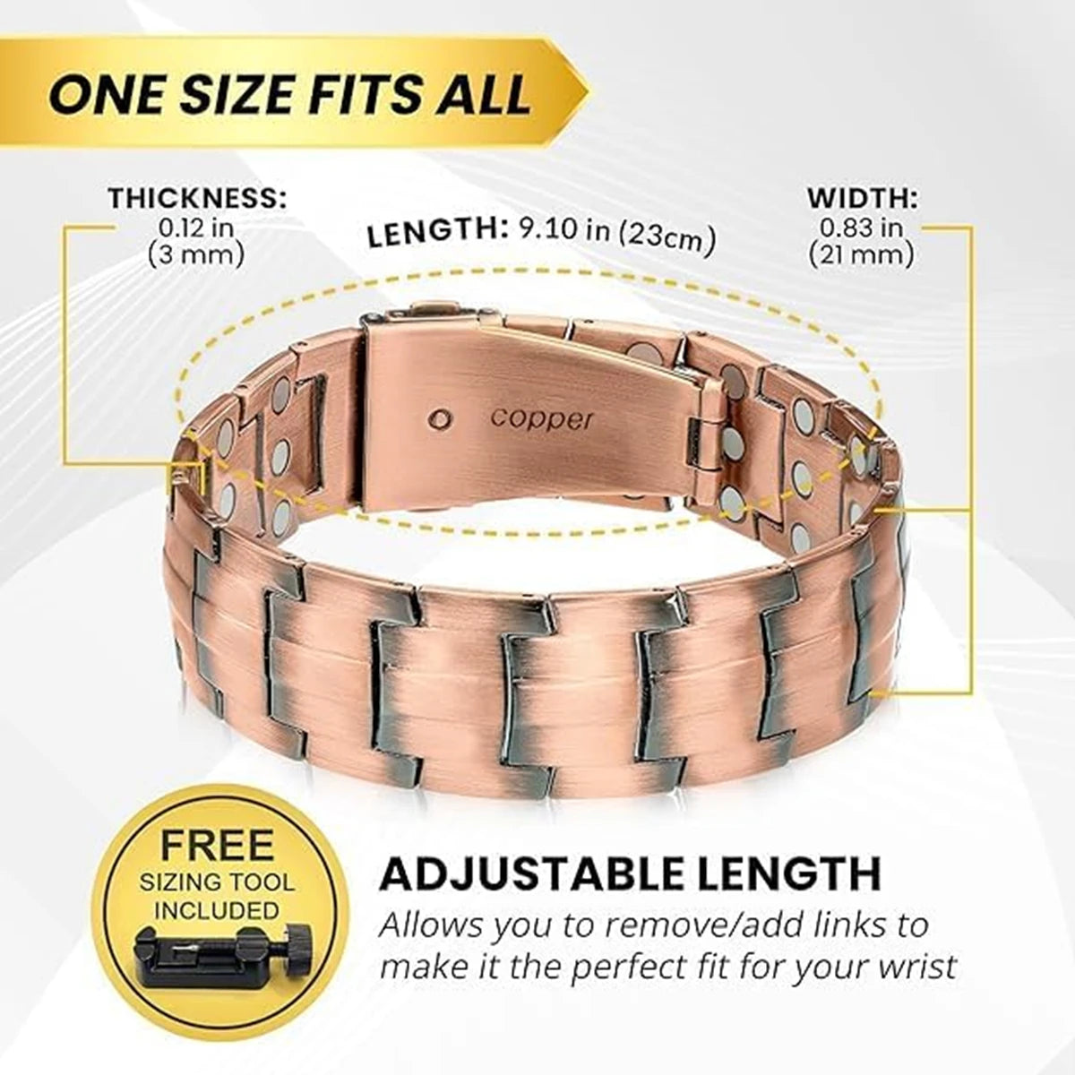 Magnetic Pure Copper Men's Bracelet | Stylish Health Benefits