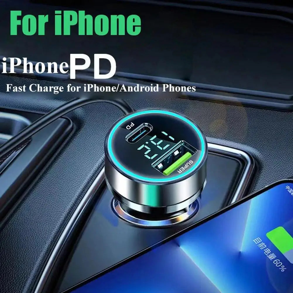 20W Super Fast Car Charger | Dual USB Type-C Adapter for All Devices