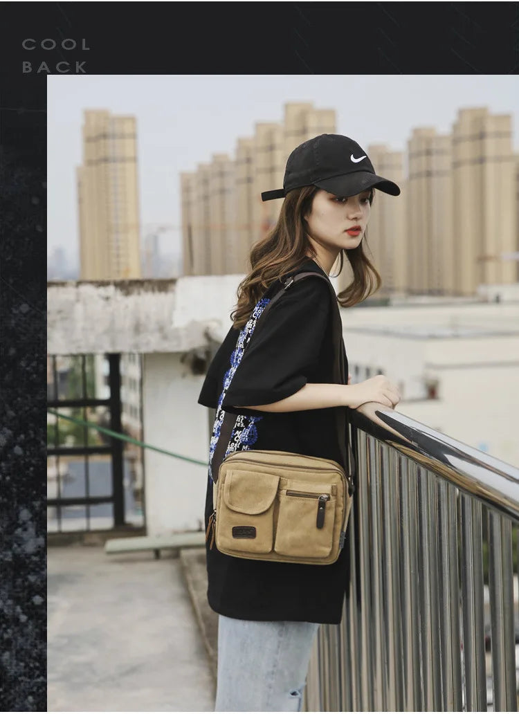 Men's Retro Canvas Shoulder Bag | Stylish Casual Messenger