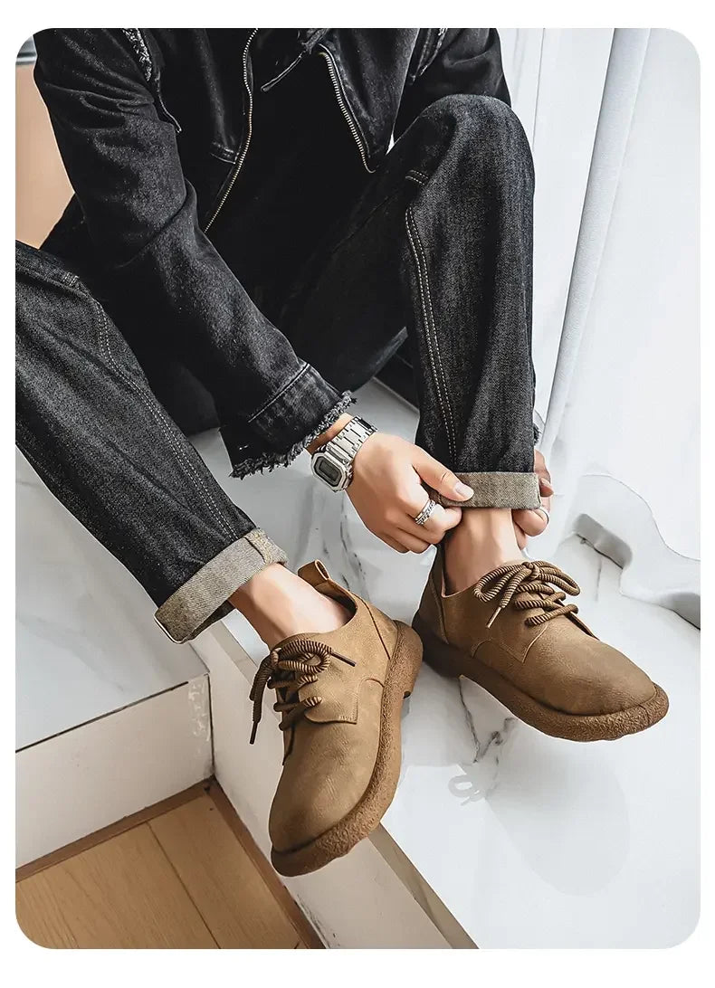 Men's Plus Size Retro PU Leather Ankle Shoes | Comfortable Casual Wear